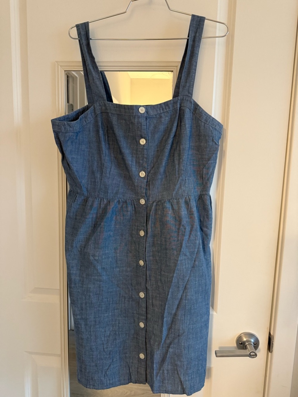 J. Crew Women’s Blue Chambray Button-Front Dress, Size 14